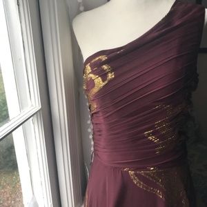 BANANA REPUBLIC silk and metallic gold dress gown